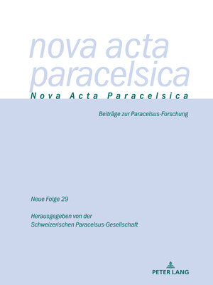 cover image of Nova Acta Paracelsica 29/2021